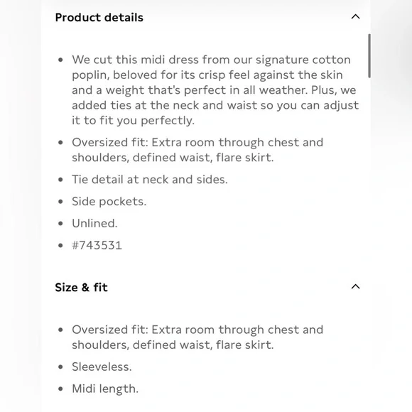 ✨ Banana Republic Cotton Poplin Tie-Waist Midi Dress Sz L - Picture 5 of 7